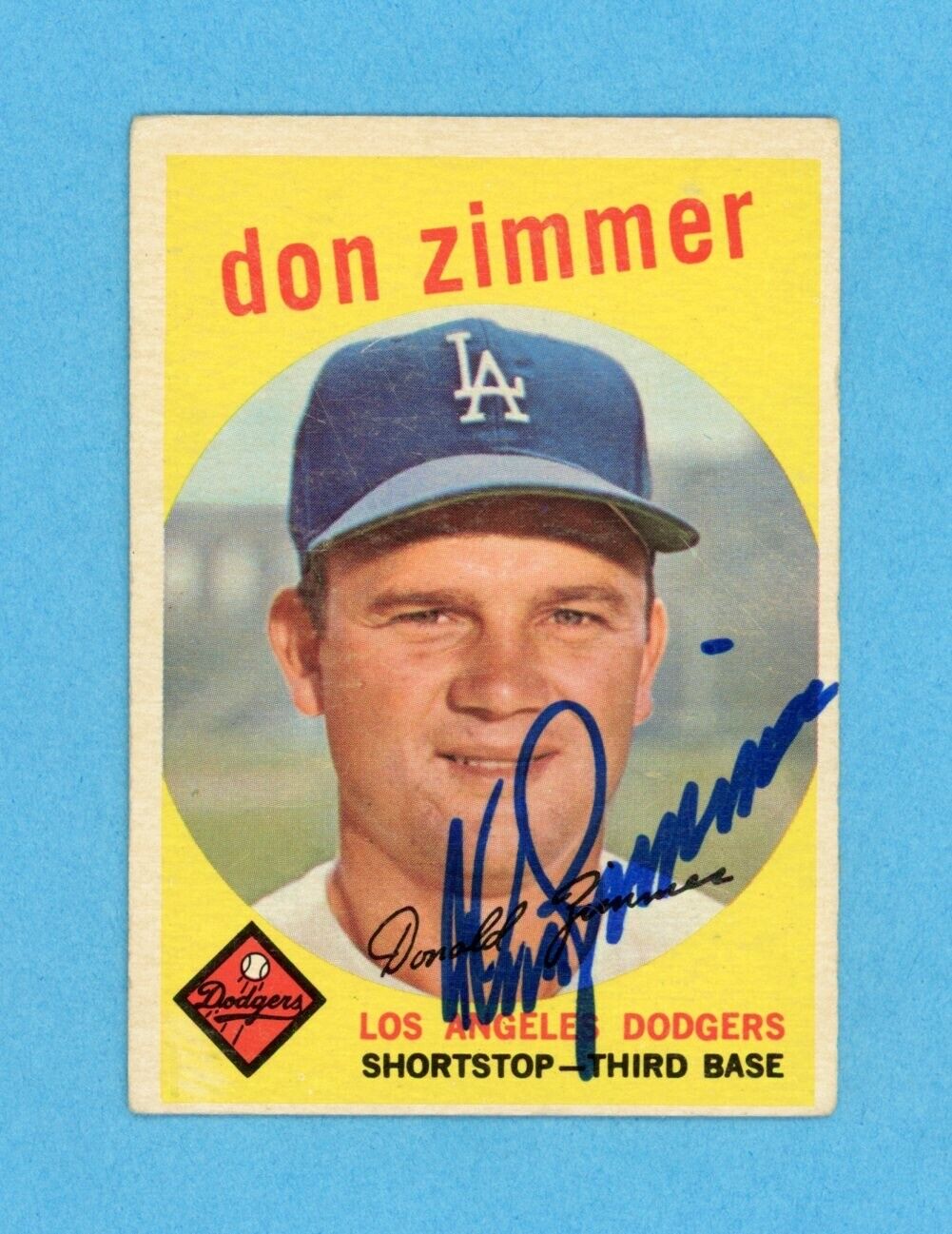 Don Zimmer Signed 1959 Topps Card #287 • Auto with B&E Hologram