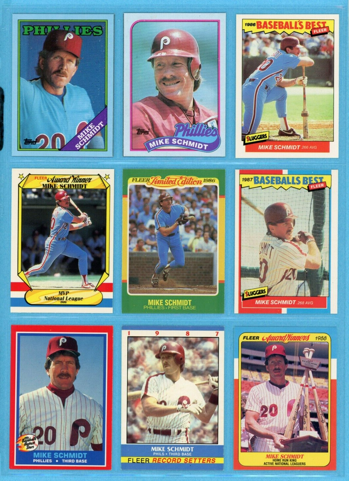 1976 - 1990 Mike Schmidt Lot of 75 Different Baseball Cards Ex/Mt - NM