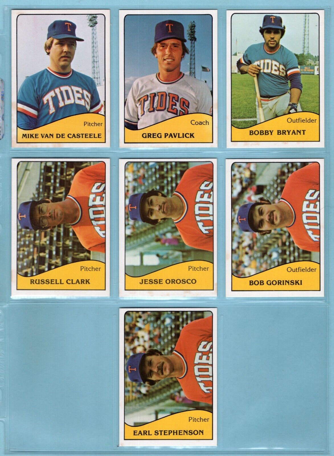 1979 TCMA Tidewater Tides Complete Set of 25 Baseball Cards NM