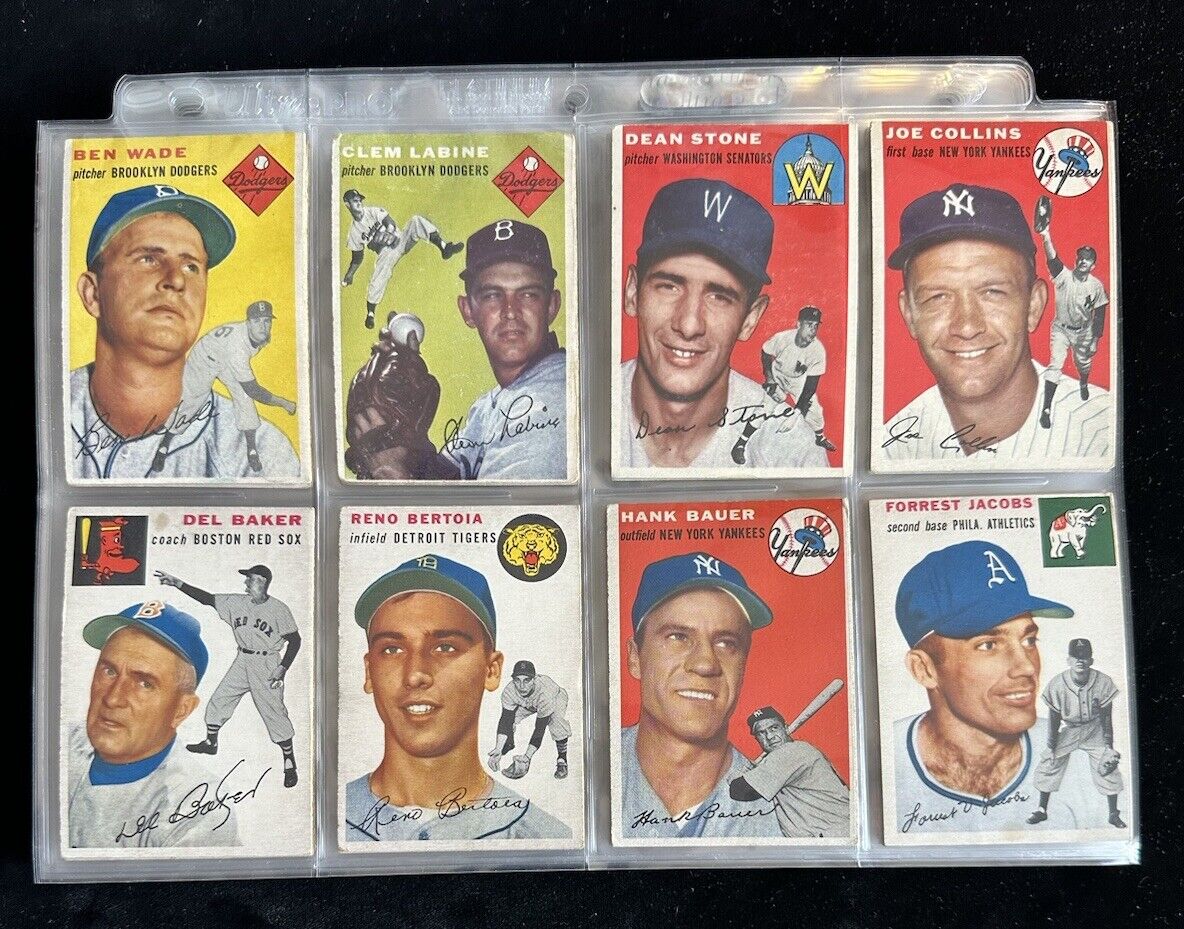 1954 Topps Baseball  Starter Set Lot of 127 Different w/ Bauer Groat  VG to EX