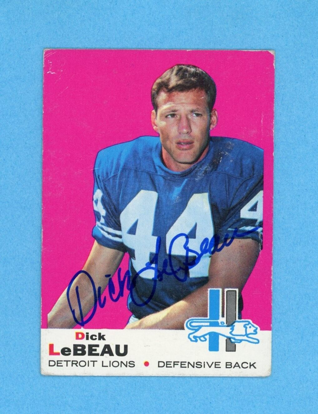 Dick LeBeau Detroit Lions 1969 Topps #76 Autographed Football Card