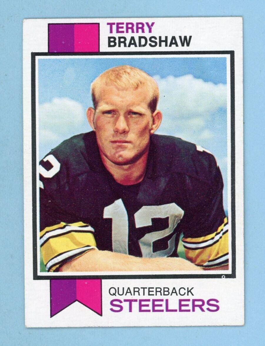 1973 Topps #15 Terry Bradshaw Pittsburgh Steelers Football Card EX++ - Ex/Mt