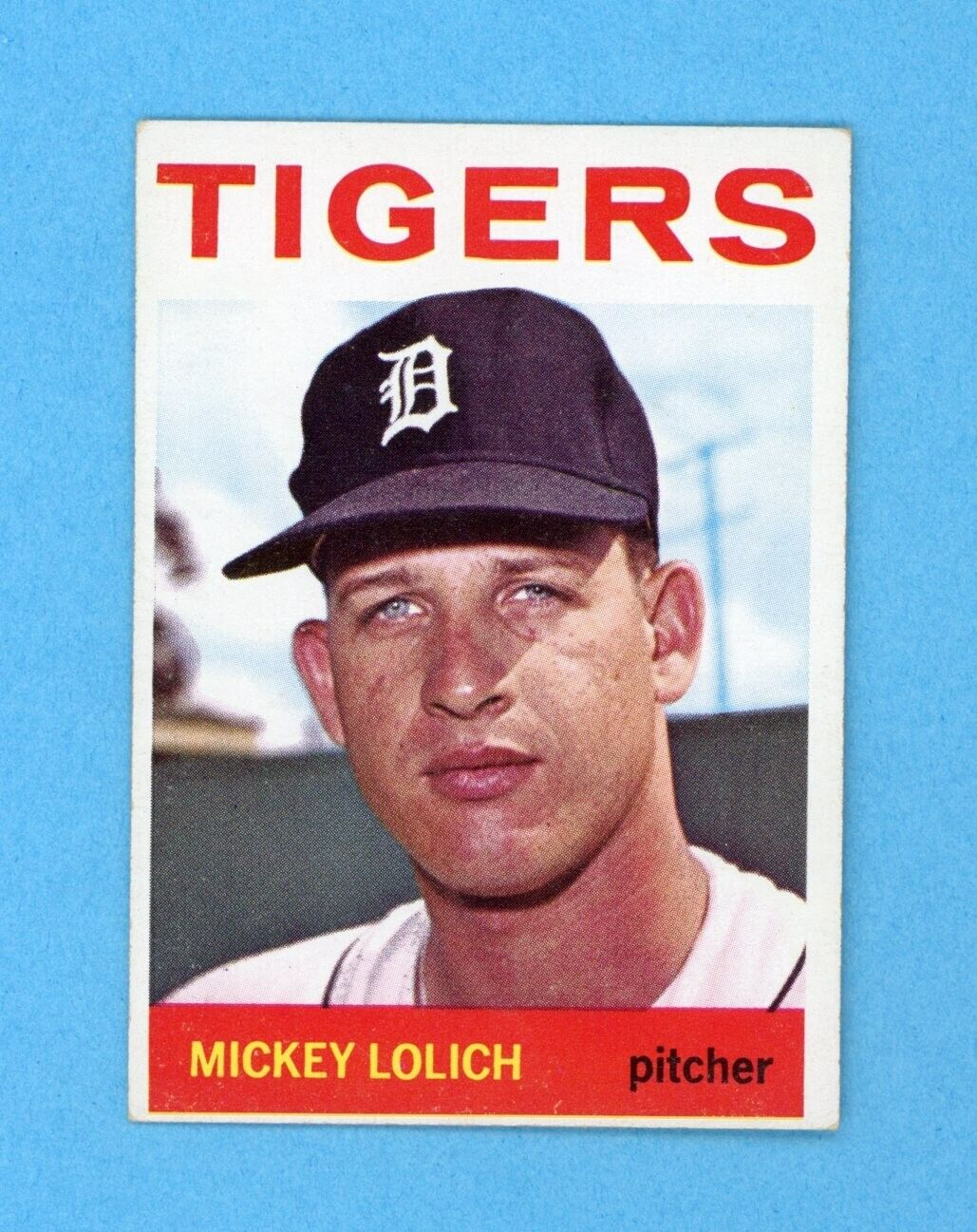 1964 Topps #128 Mickey Lolich Detroit Tigers Rookie Baseball Card EX - EX+