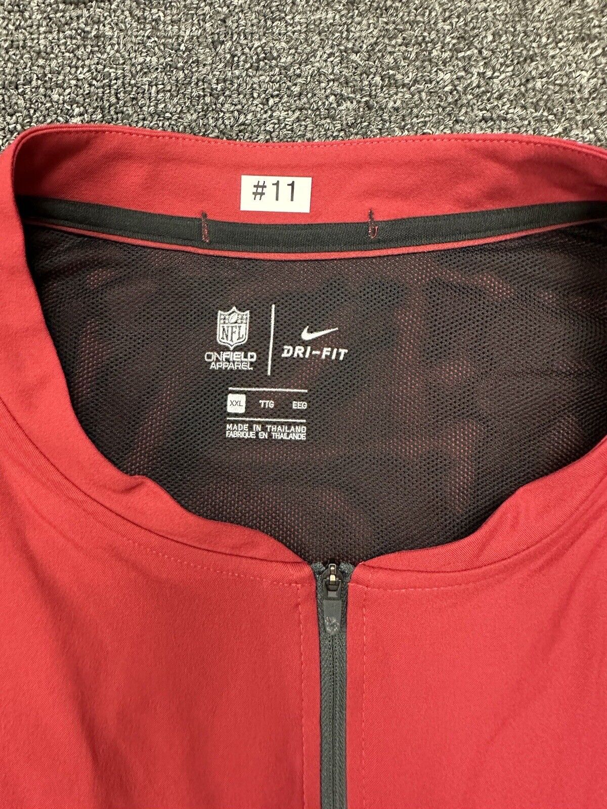 Larry Fitzgerald Arizona Cardinals #11 HOF GAME USED Red Nike Zippered Jacket