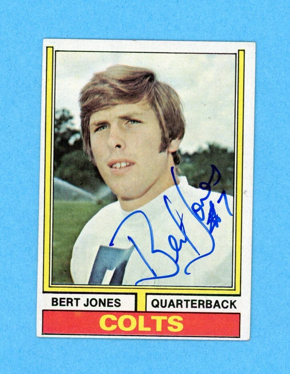 Bert Jones Baltimore Colts Rookie 1974 Topps #524 Autographed Football Card