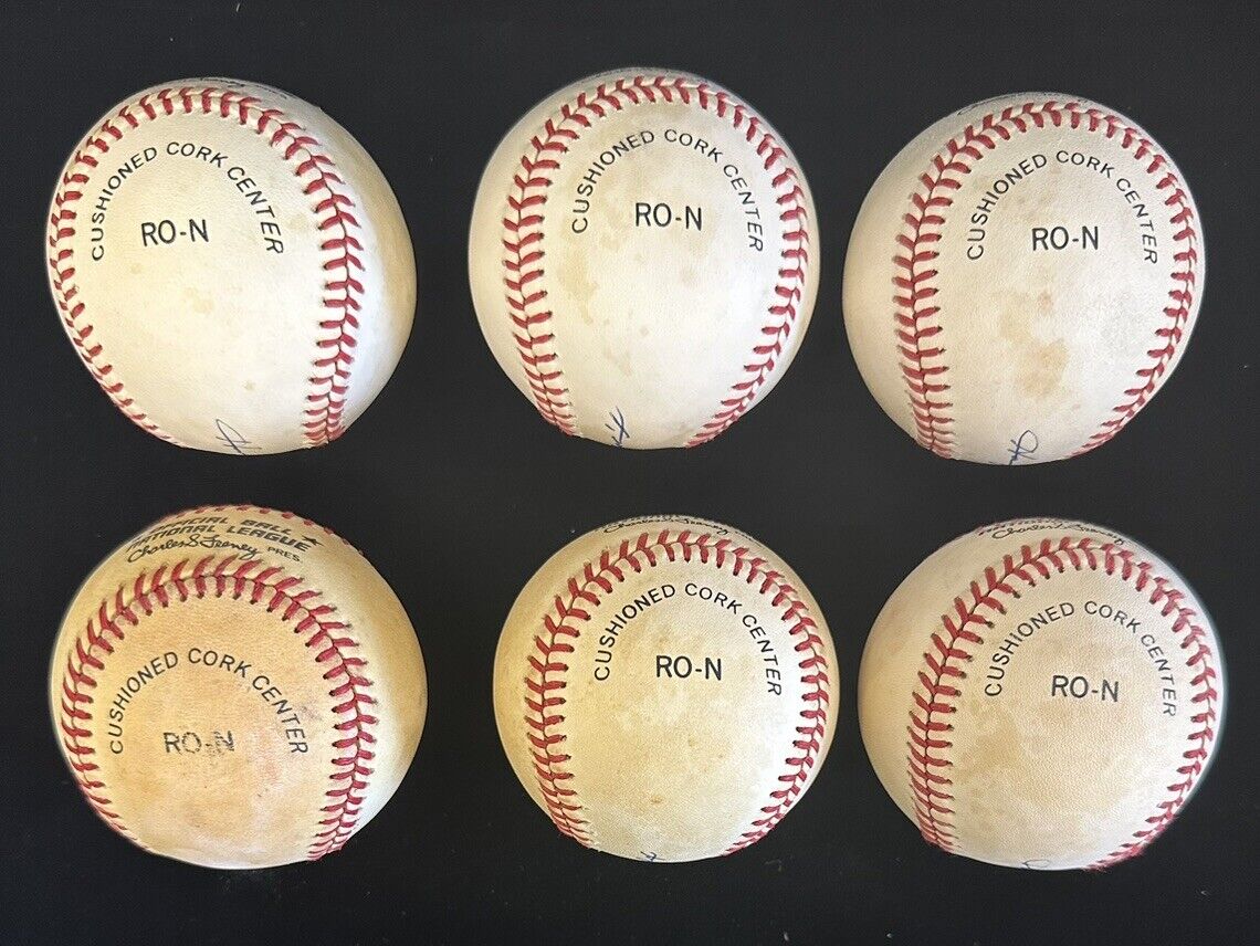 Lot of 6 Harvey Haddix Pirates SINGLE SIGNED Official NL Baseballs w/ holograms