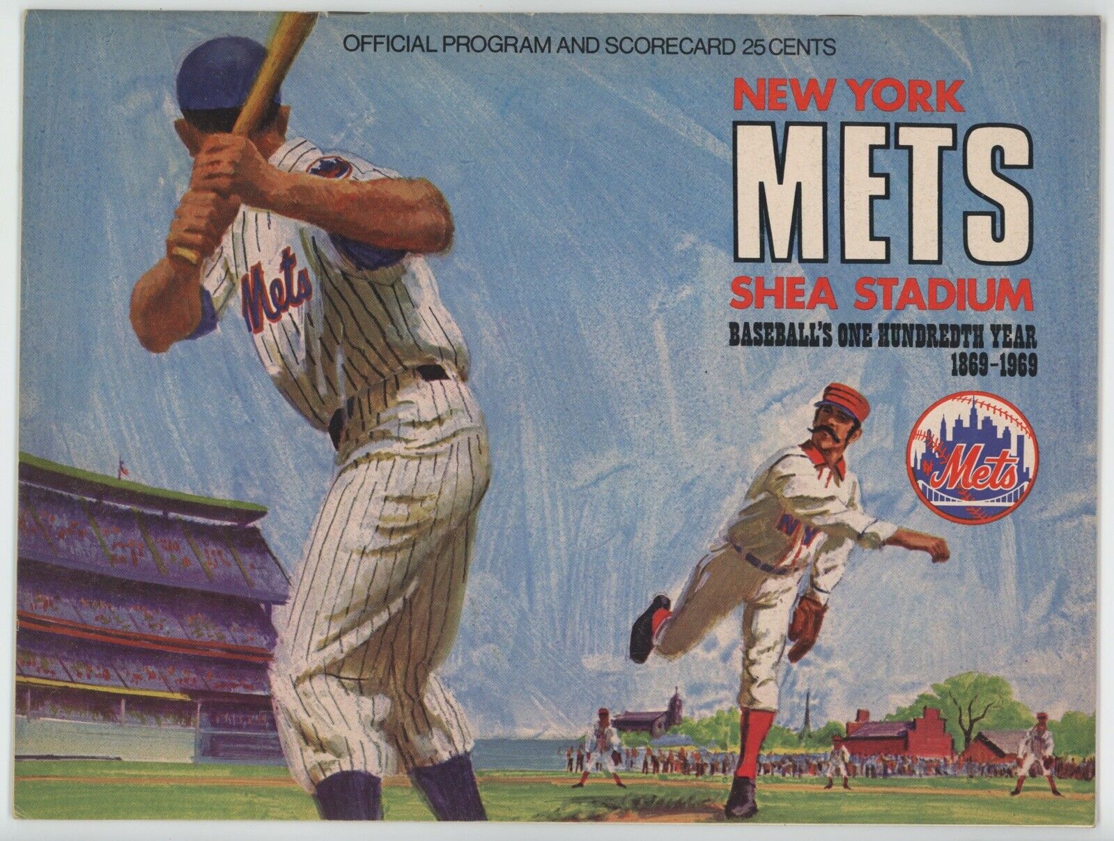 1969 New York Mets Program & Scorecard vs Cincinnati Reds • Scored