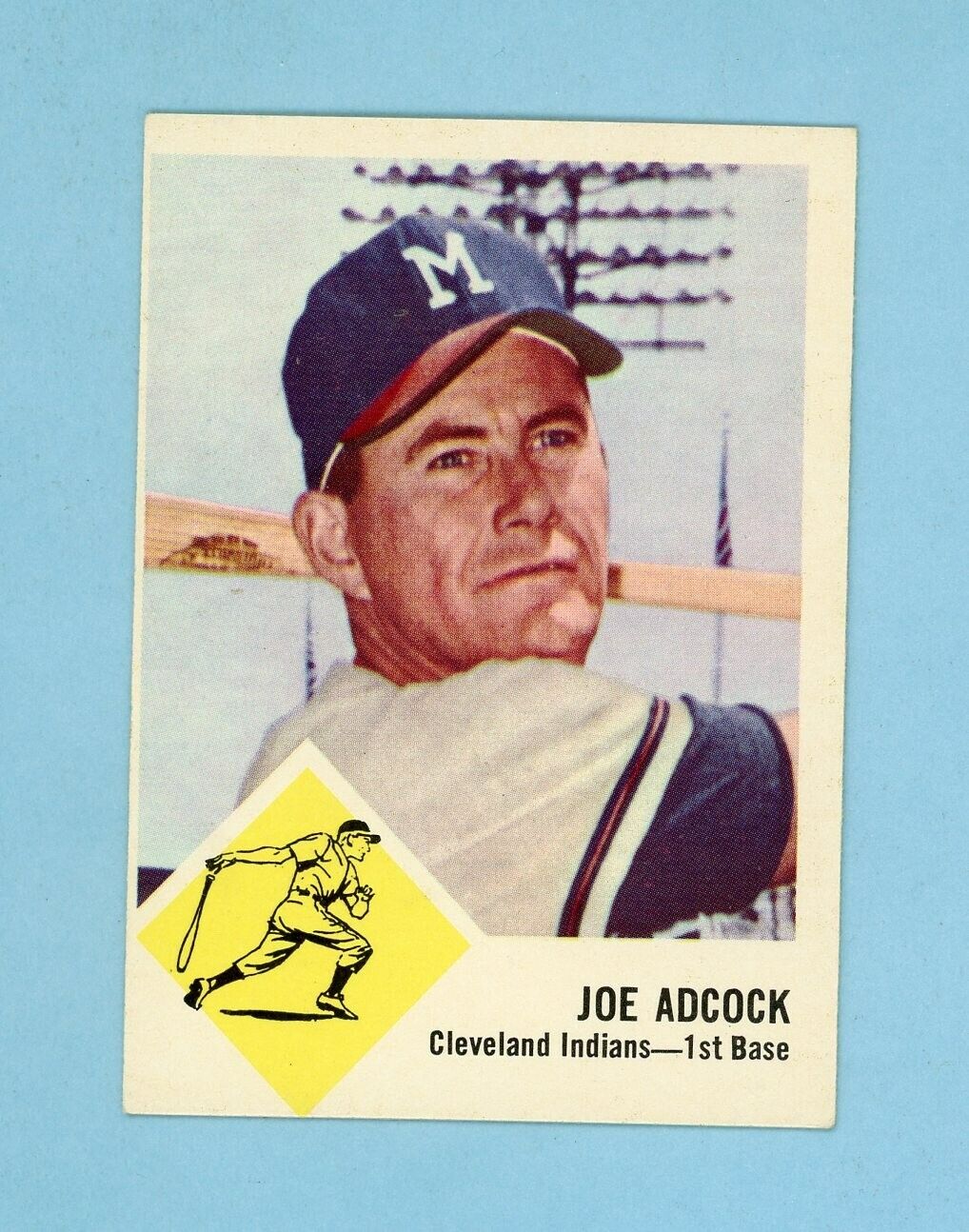 1963 Fleer #46 Joe Adcock Cleveland Indians Baseball Card Ex+ - Ex/Mt o/c