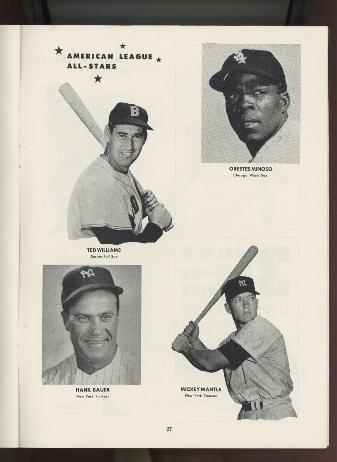 1954 MLB All Star Program at Cleveland Stadium • Unscored 