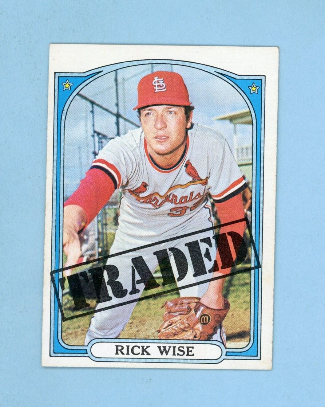 1972 Topps #756 Rick Wise Traded St. Louis Cardinals Baseball Card Ex/Mt