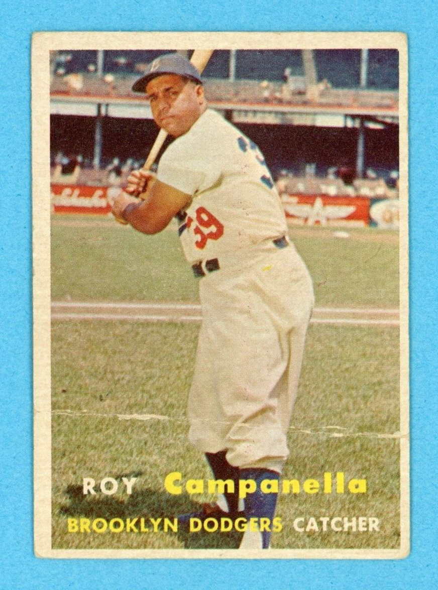 1957 Topps #210 Roy Campanella Brooklyn Dodgers Baseball Card Low Grade