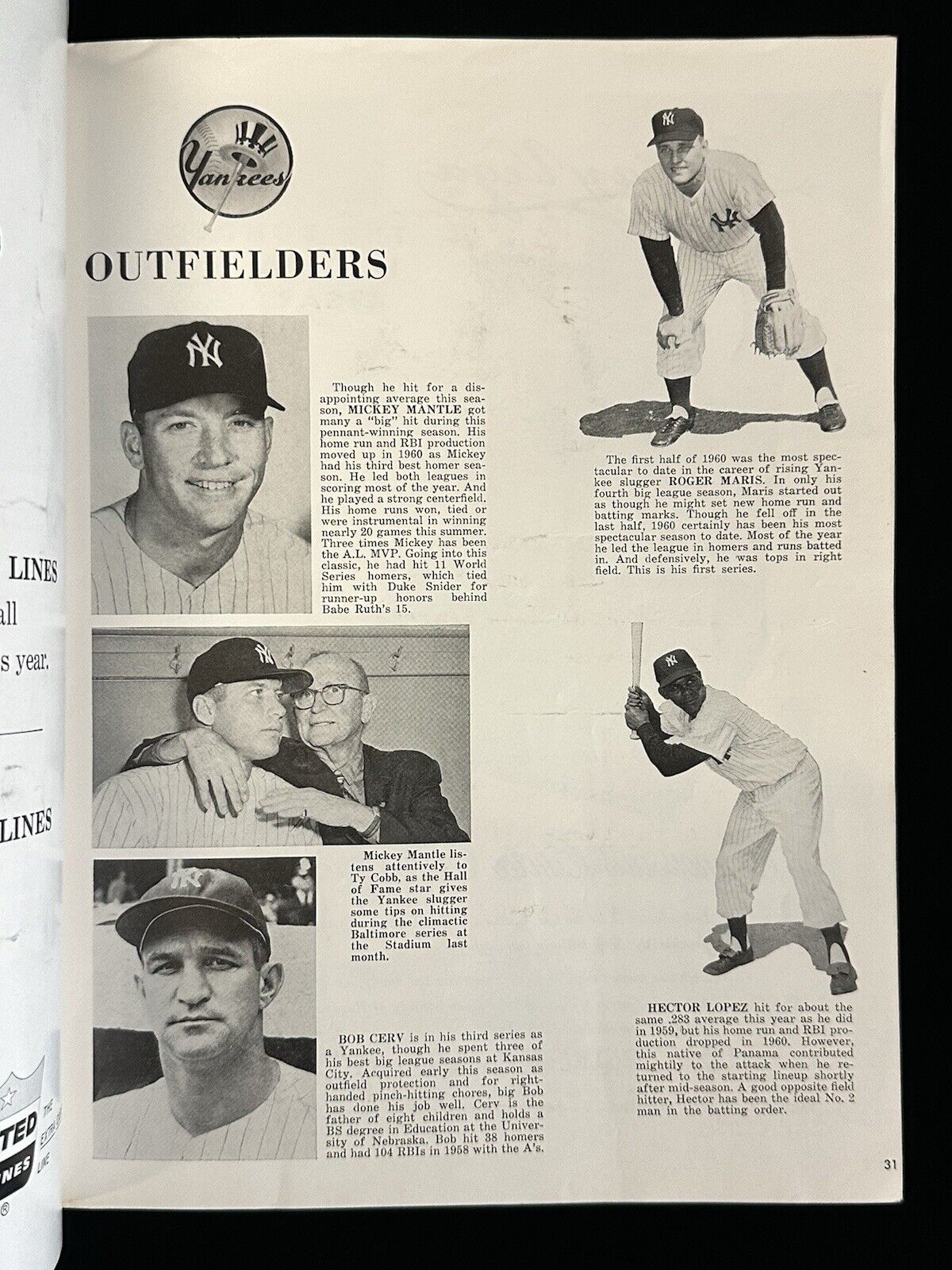 1960 New York Yankees World Series Program vs Pittsburgh Pirates - VG+ unscored