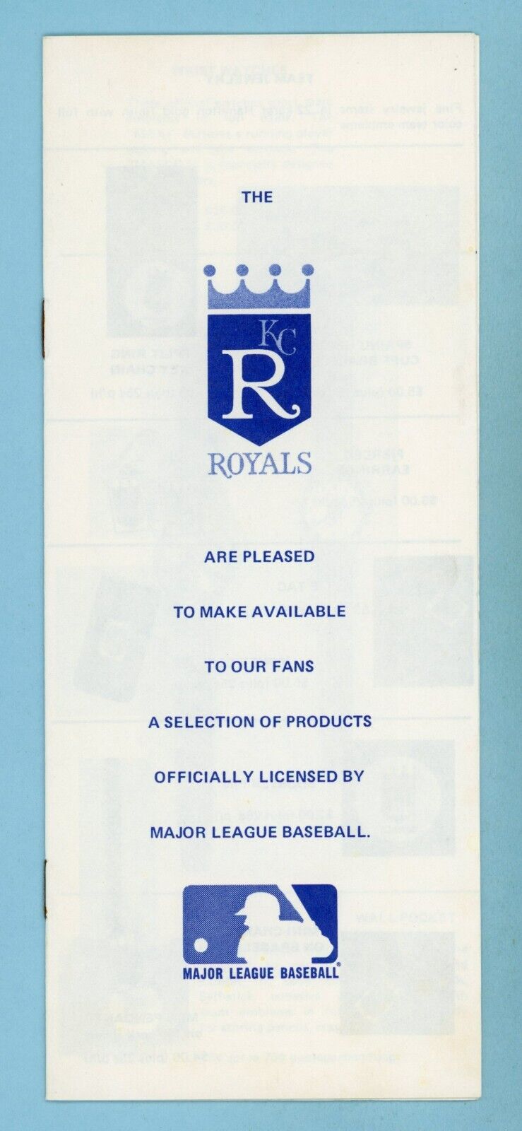 Mid 1970's Kansas City Royals Souvenir Catalog