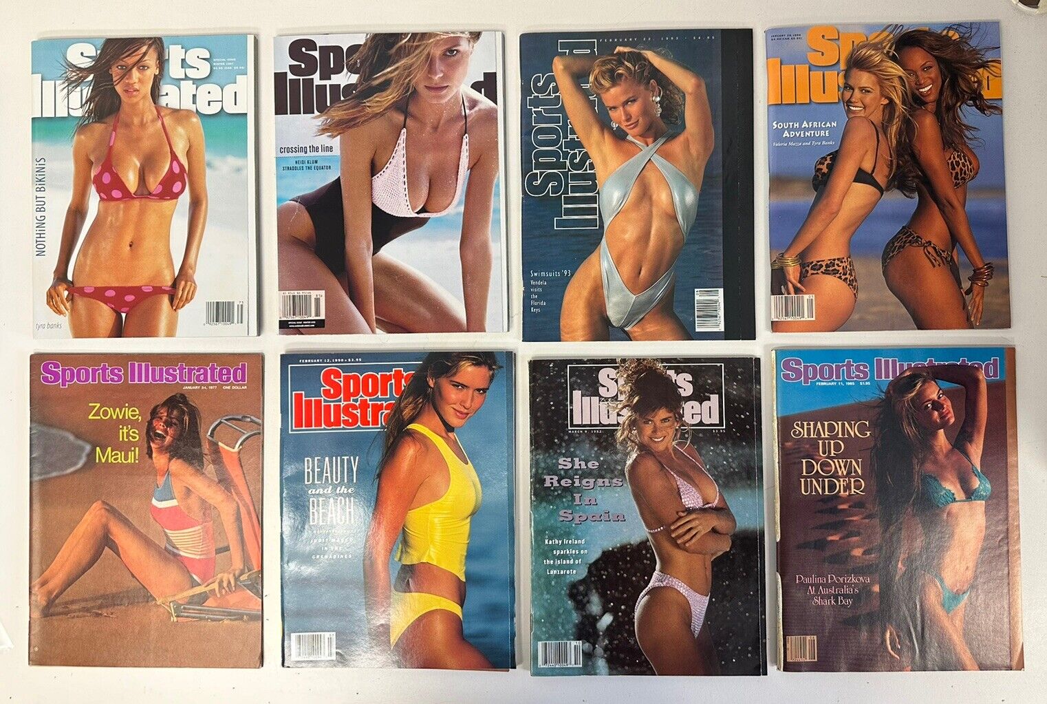 Lot of 8 Different Sports Illustrated Magazine Swimsuit Issues - NO LABELS