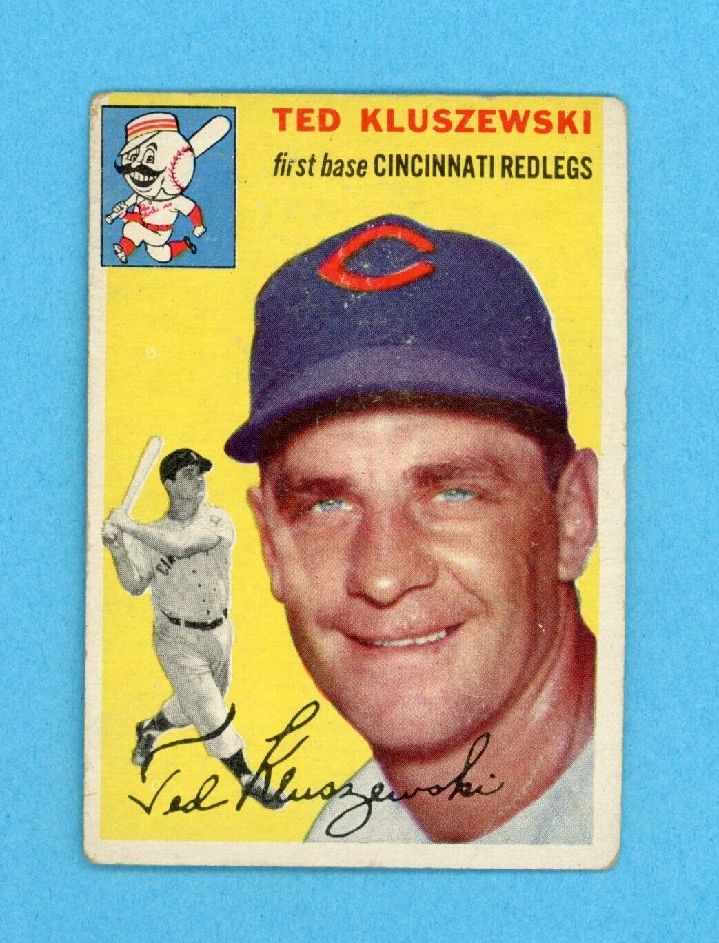 1954 Topps #7 Ted Kluszewski Cincinnati Redlegs Baseball Card Low Grade