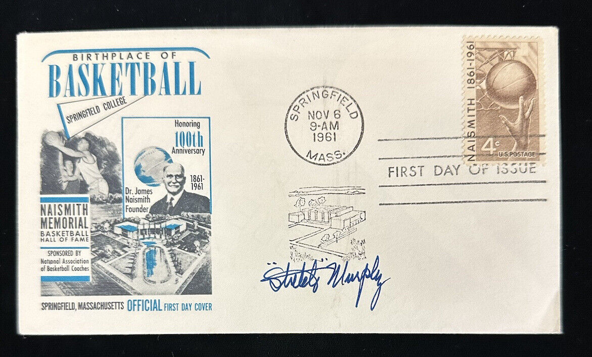 Stretch Murphy Basketball HOFer SIGNED 1961 Naismith FDC / Envelope w/ Hologram