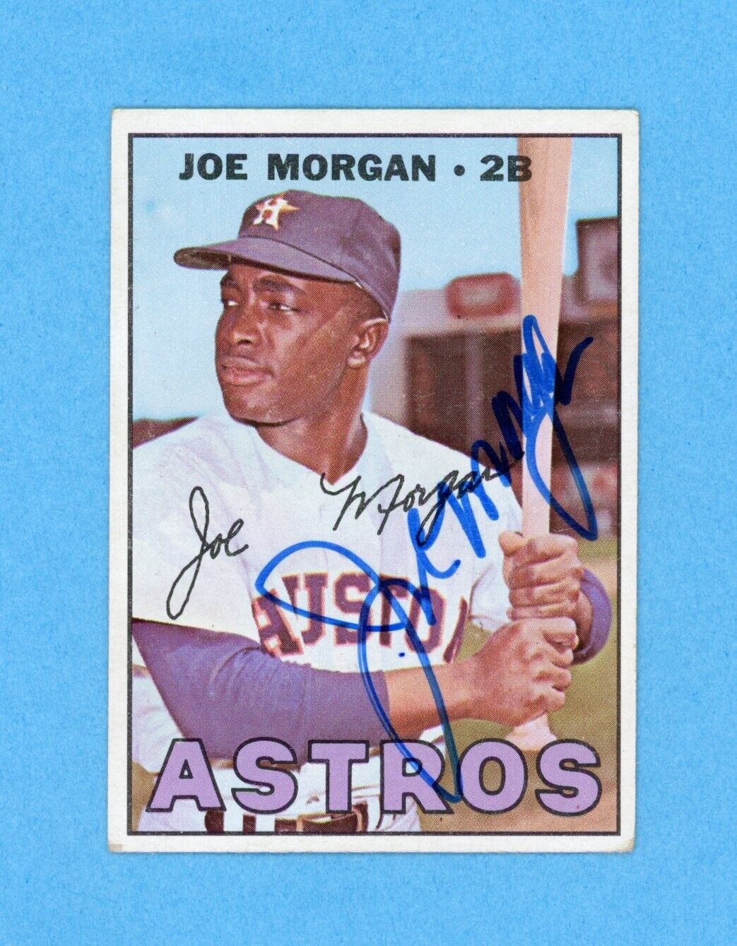 Joe Morgan Signed 1967 Topps Card #337 Auto with B&E Hologram