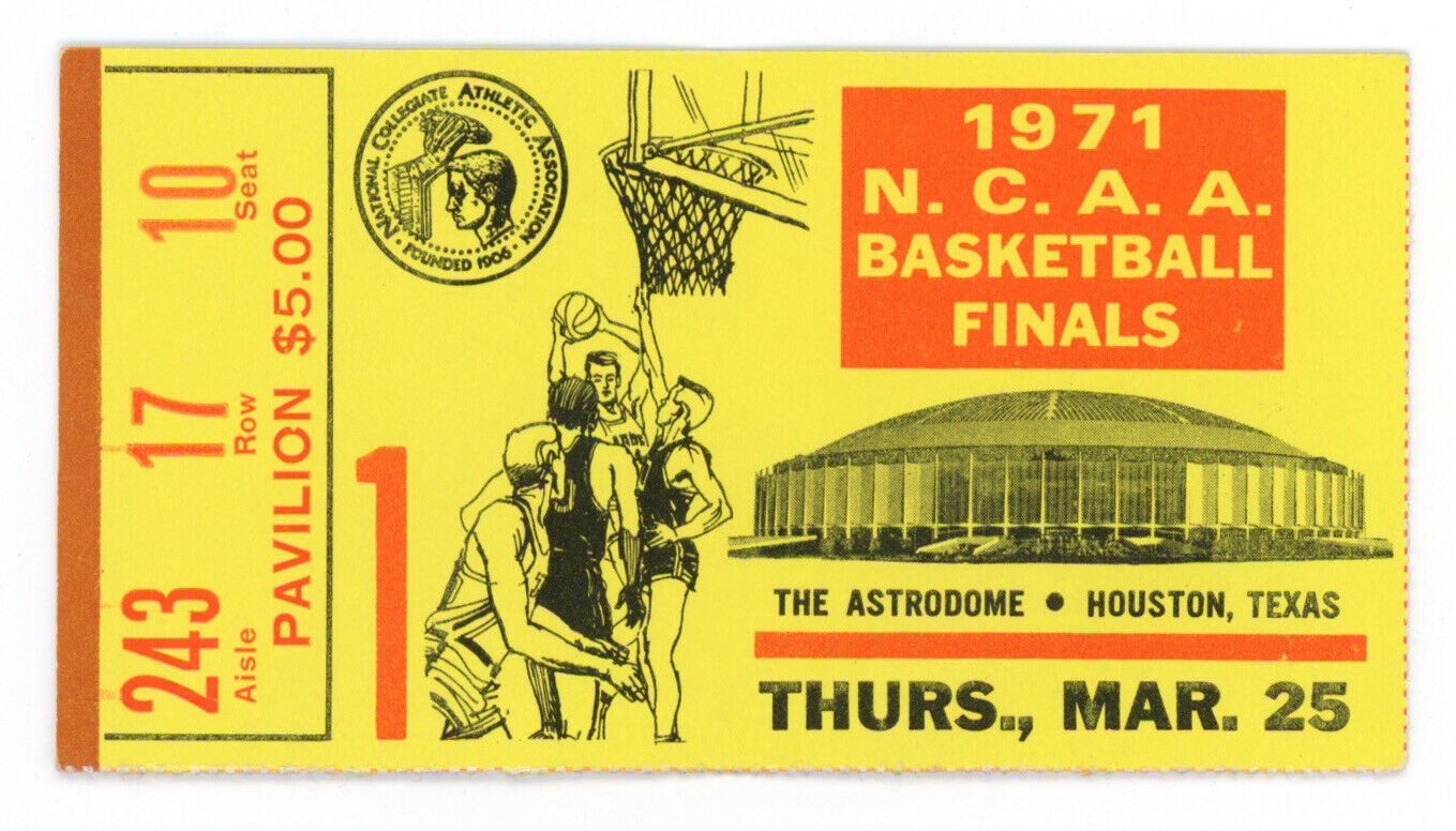 3/27/71 NCAA Basketball Finals • The Astrodome Houston TX