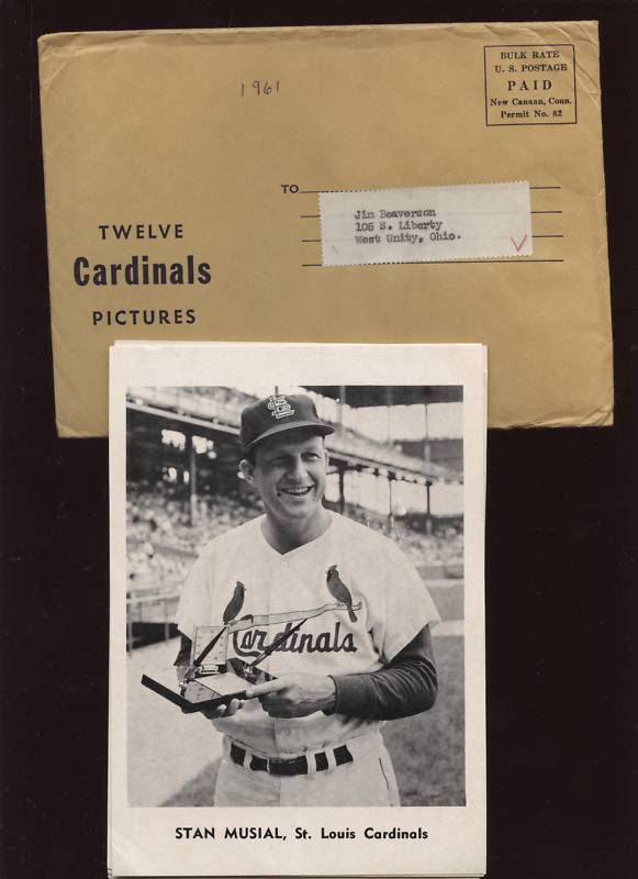 1961 Jay St. Louis Cardinals Team Photo Set Envelope