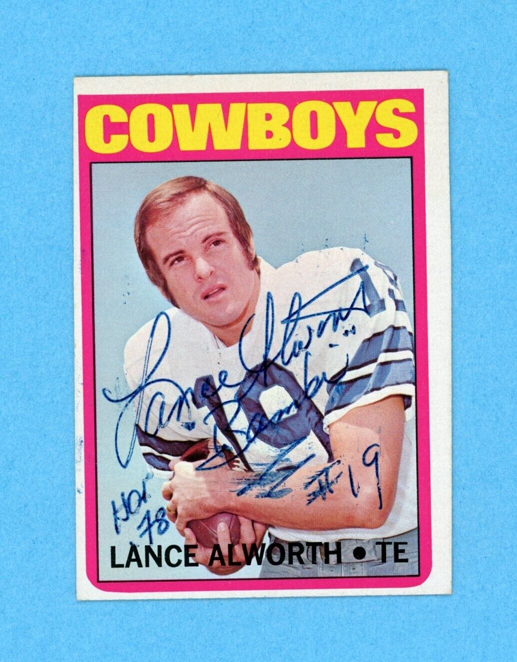 Lance Alworth Dallas Cowboys 1972 Topps #248 Autographed Football Card