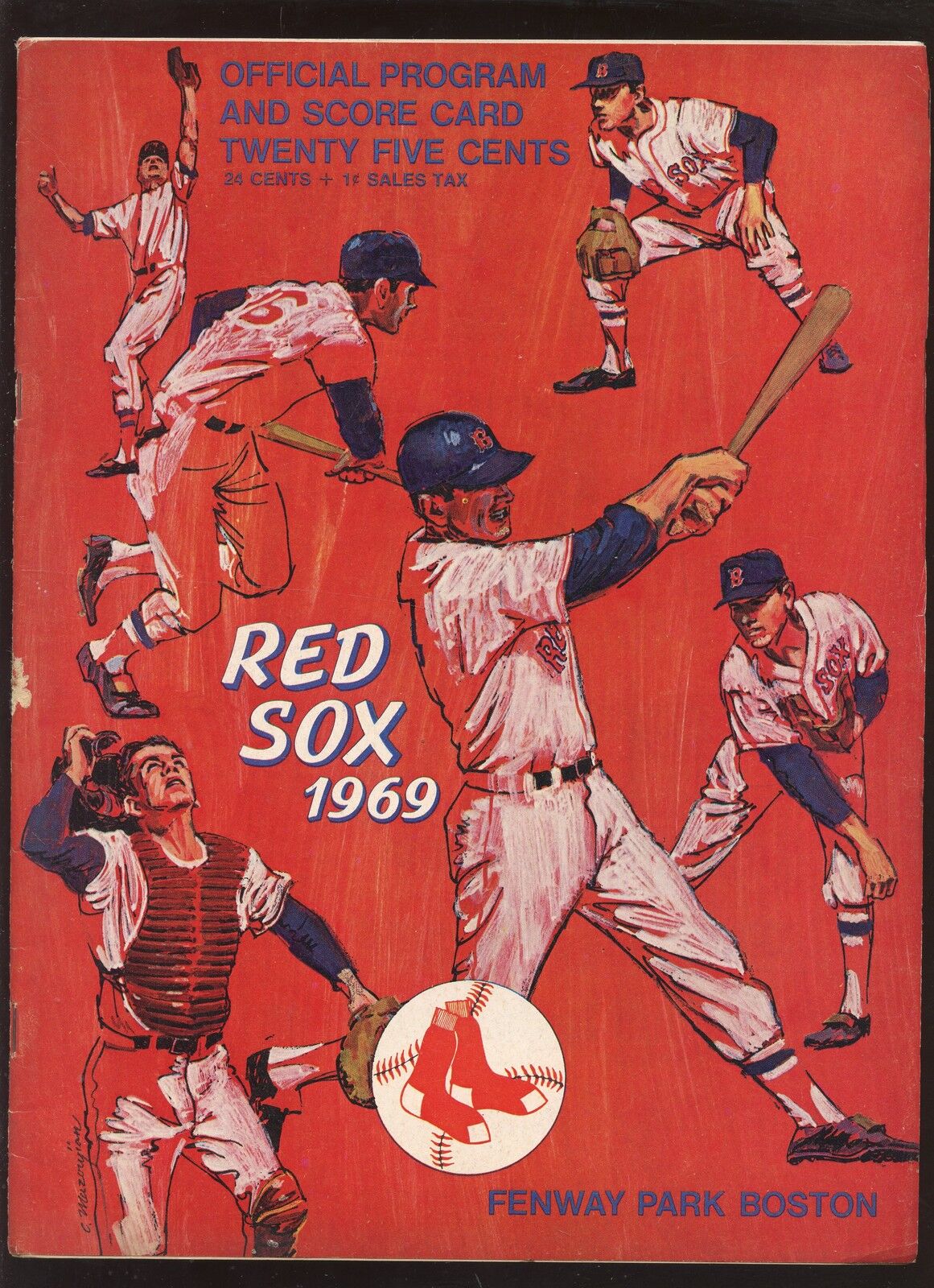 1969 MLB Baseball Program Baltimore Orioles at Boston Red Sox 