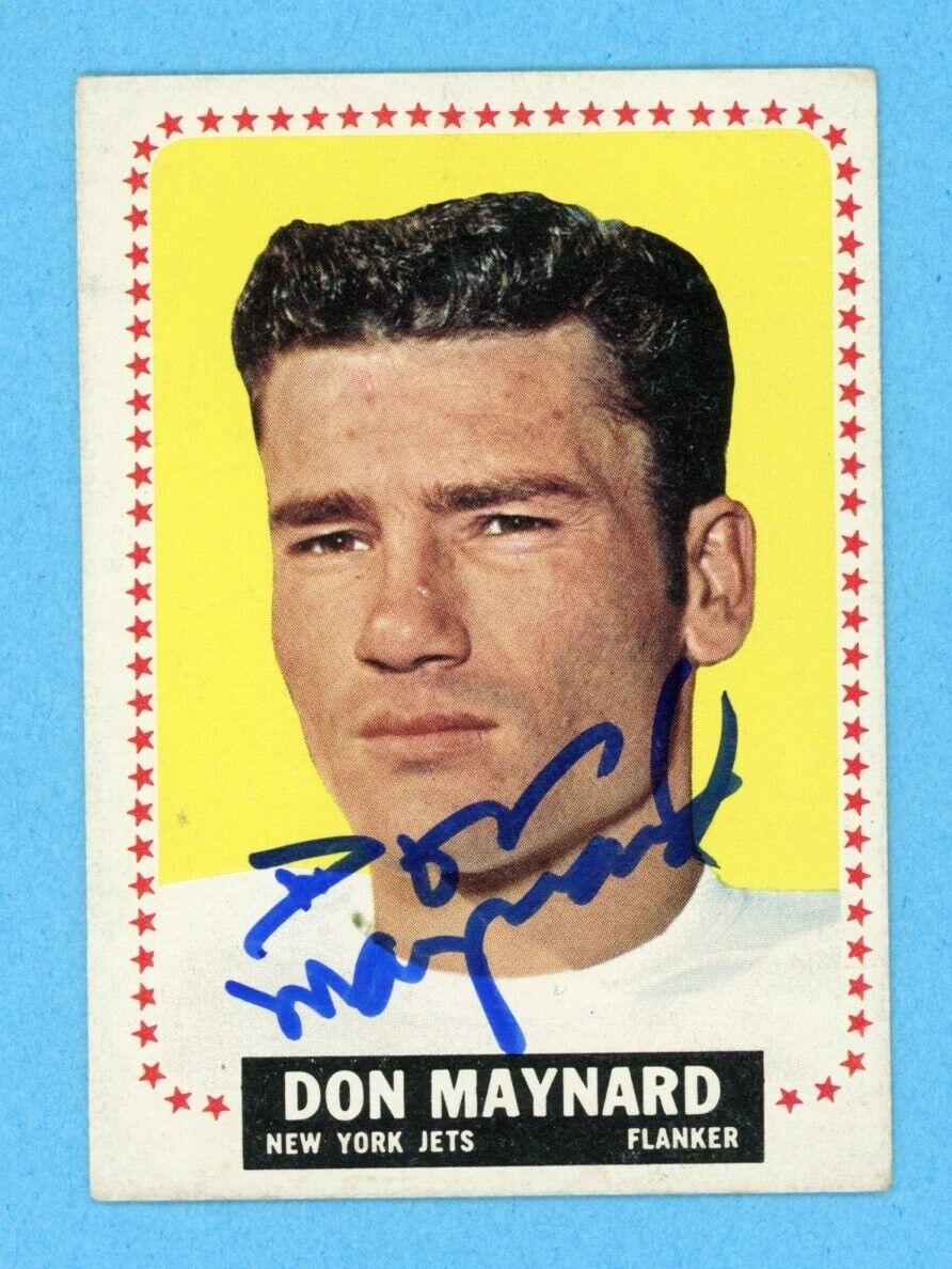 Don Maynard New York Jets 1964 Topps #121 Autographed Football Card