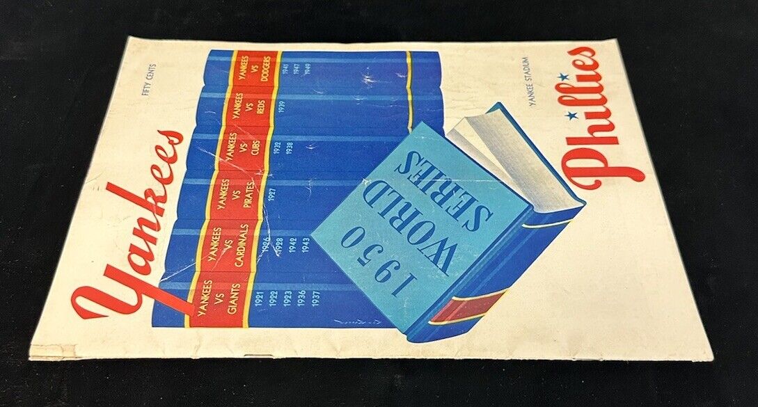 1950 NY Yankees World Series Program vs Philadelphia Phillies - VG unscored