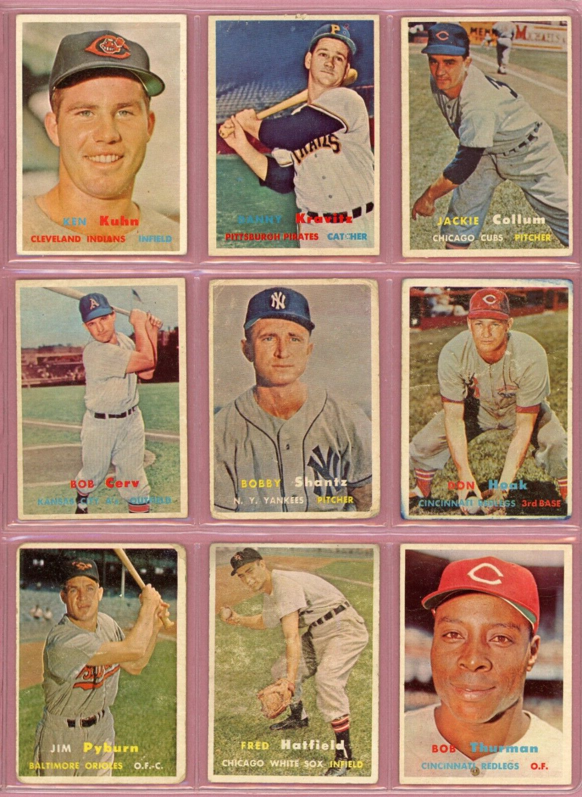 1957 Topps Starter Set Lot of 42 Diff Middle Series Baseball Cards Low Grade