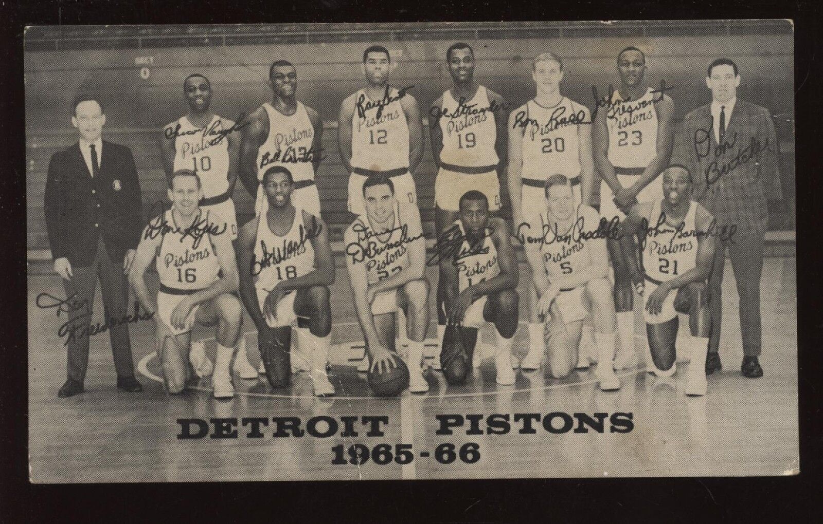 1965/66 Detroit Pistons NBA Team Card