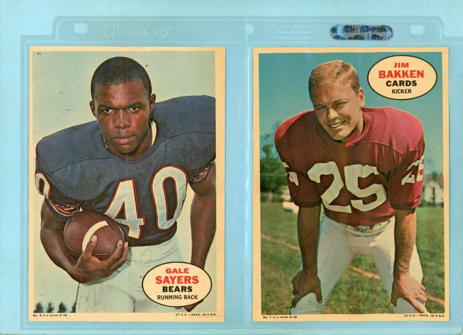 1968 Topps Complete Set of 16 Football Posters