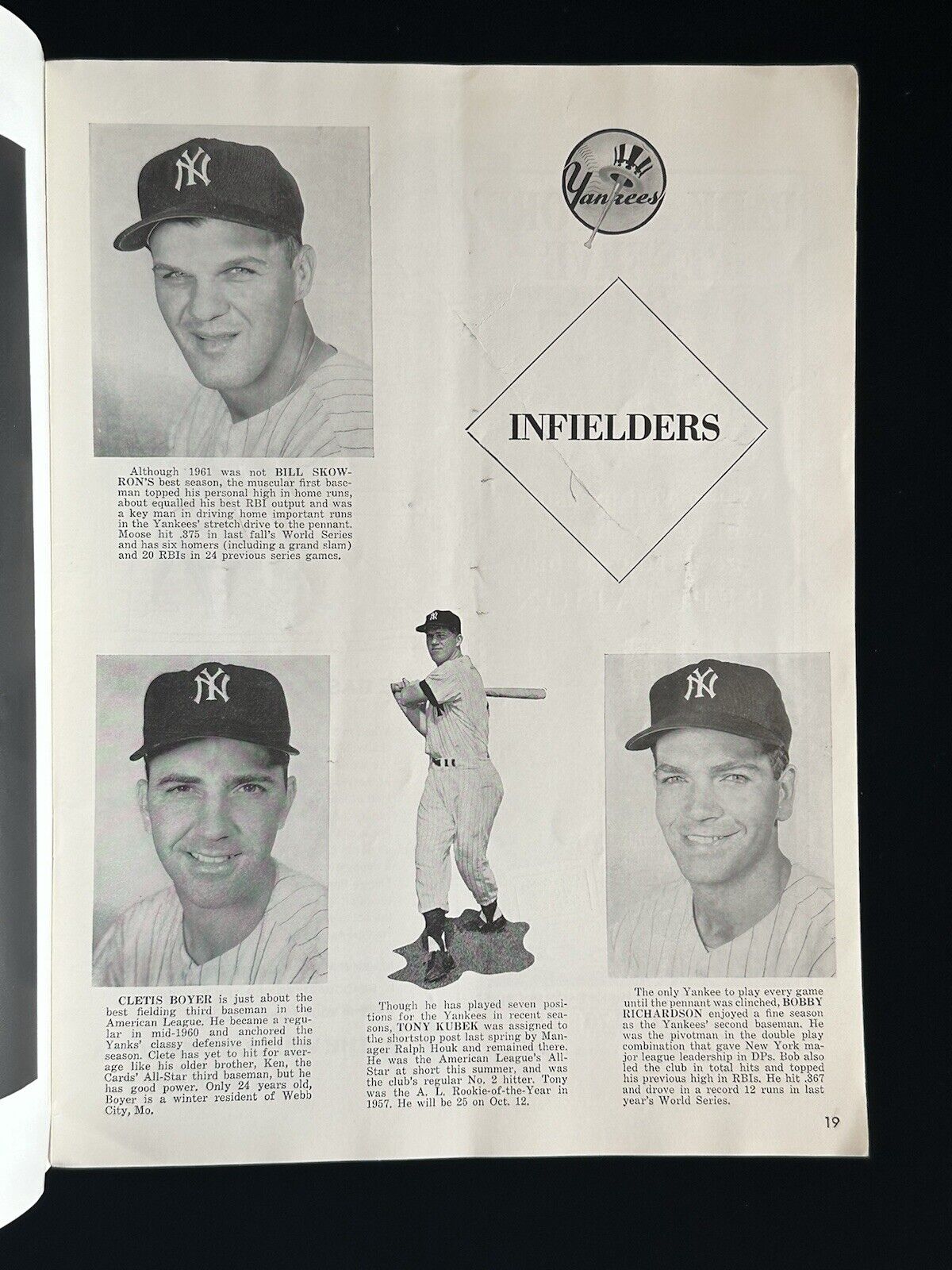 1961 New York Yankees World Series Program vs Cincinnati Reds - Unscored - VG-EX