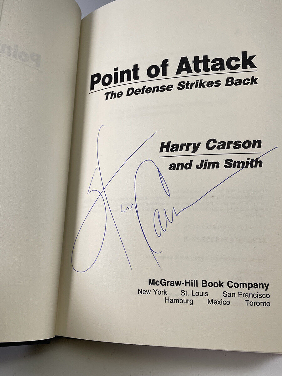 Harry Carson Signed Book “The Defense Strikes Back” Auto w B&E Hologram