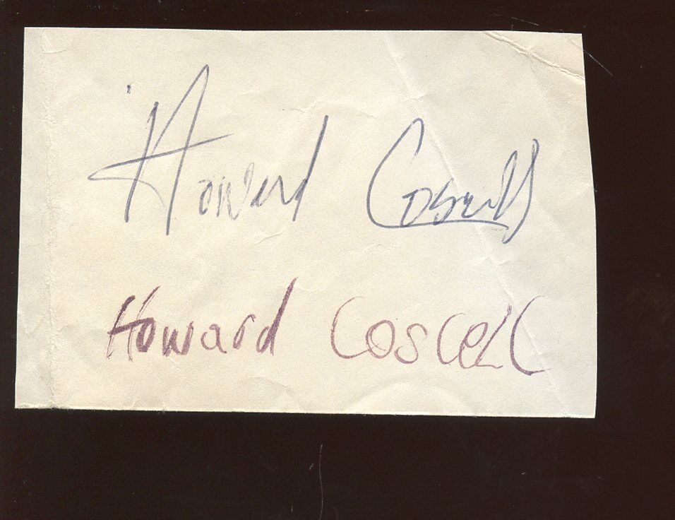 Howard Cosell HOF Announcer / Broadcaster Autographed Cut w/ B&E Hologram