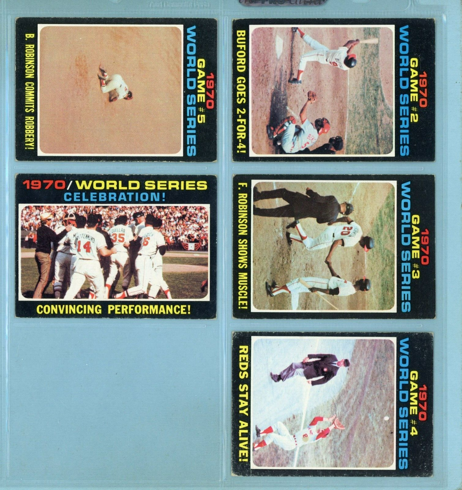 1971 Topps Set of 14 1970 ALCS, NLCS, World Series Special Baseball Cards Vg-Vg+