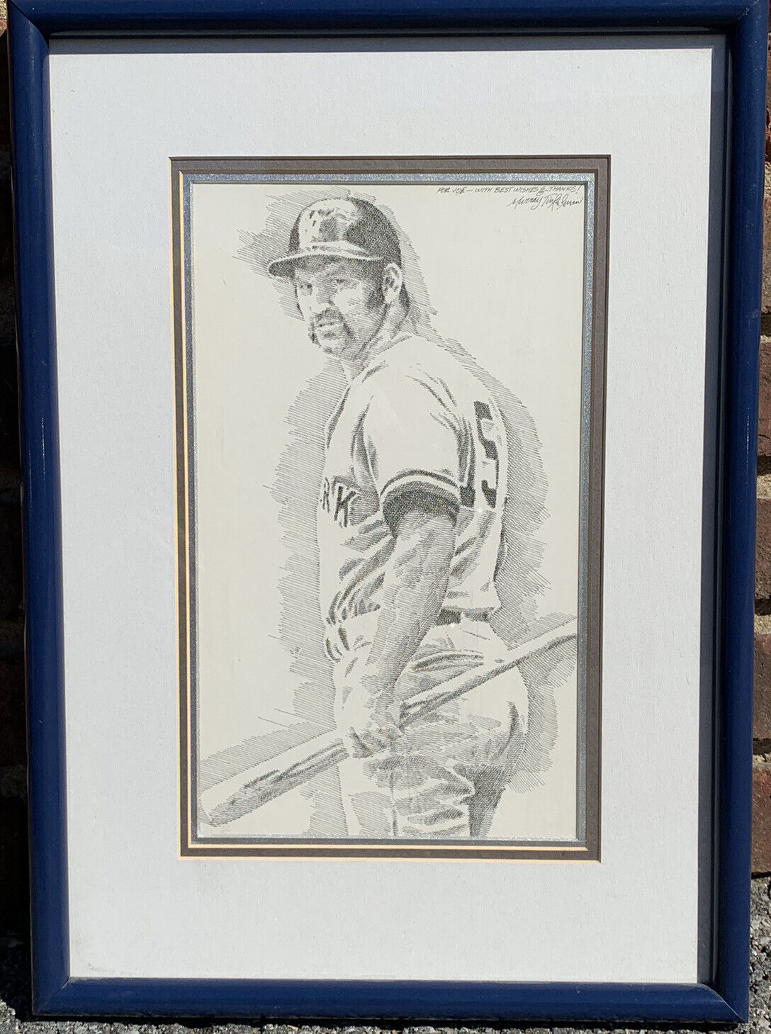 c. 1989 Murray Tinkelman Original Art Thurman Munson New York Yankees 1/1 RARE