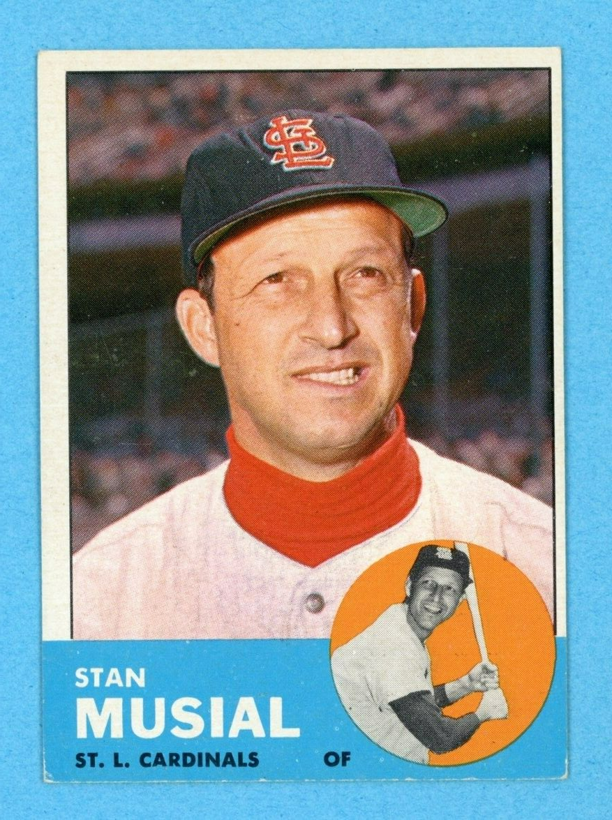 1963 Topps #250 Stan Musial St. Louis Cardinals Baseball Card EX - EX+ app flw