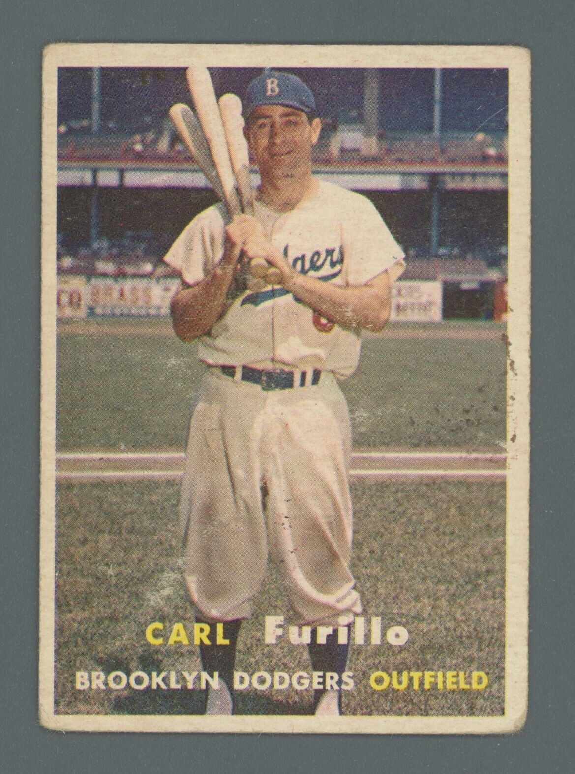 1957 Topps #45 Carl Furillo Brooklyn Dodgers Baseball Card VG