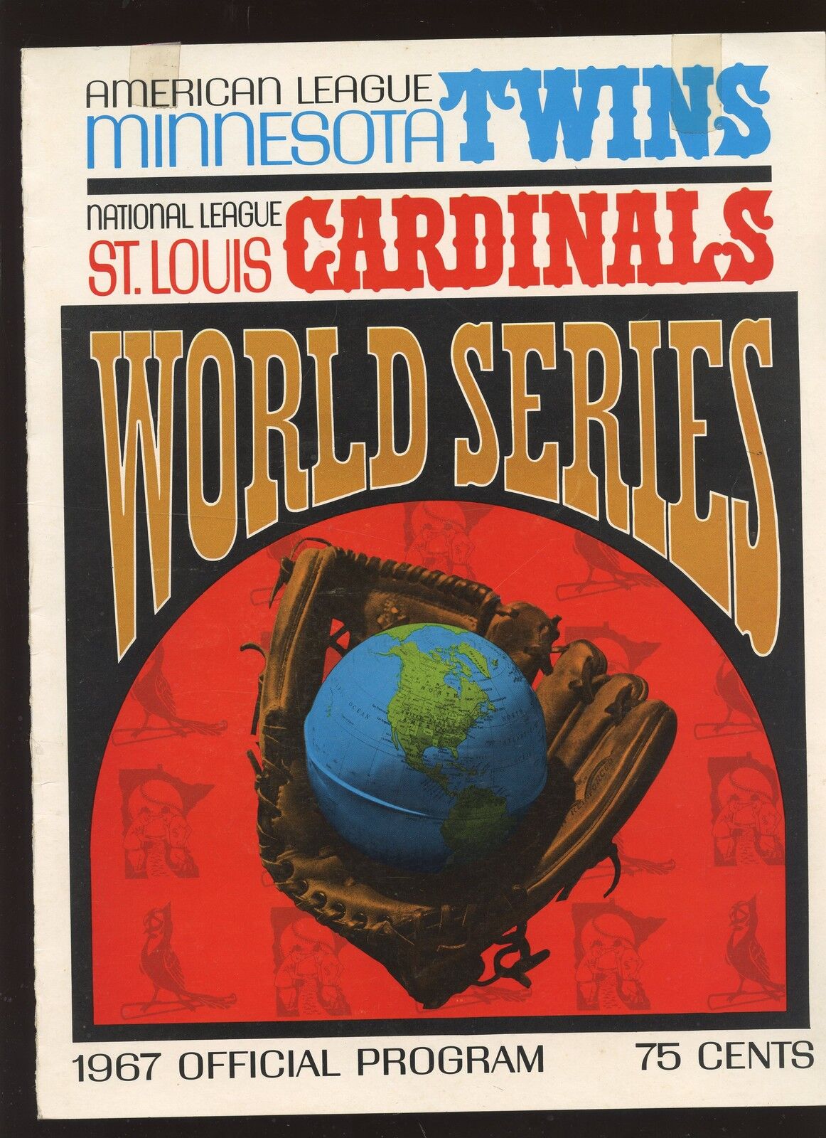 1967 World Series Phantom Program Cover Minnesota Twins at St. Louis Cardinals 