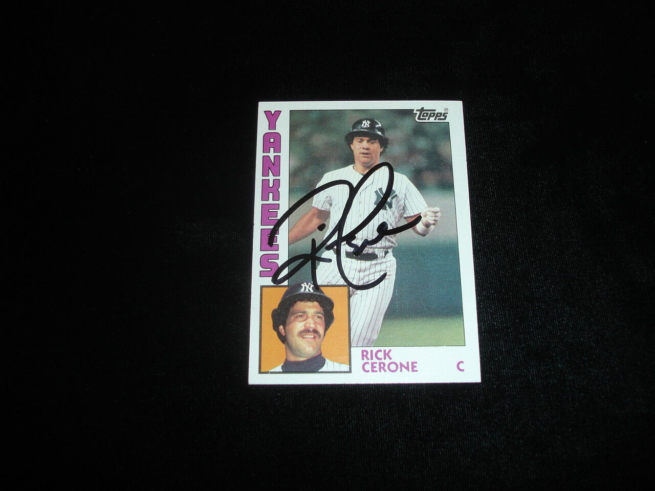 1984 Topps Rick Cerone NY Yankees Autographed Baseball Card-#617-NM