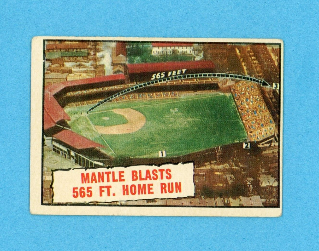 1961 Topps #406 Mickey Mantle Baseball Thrills NY Yankees Baseball Card LG