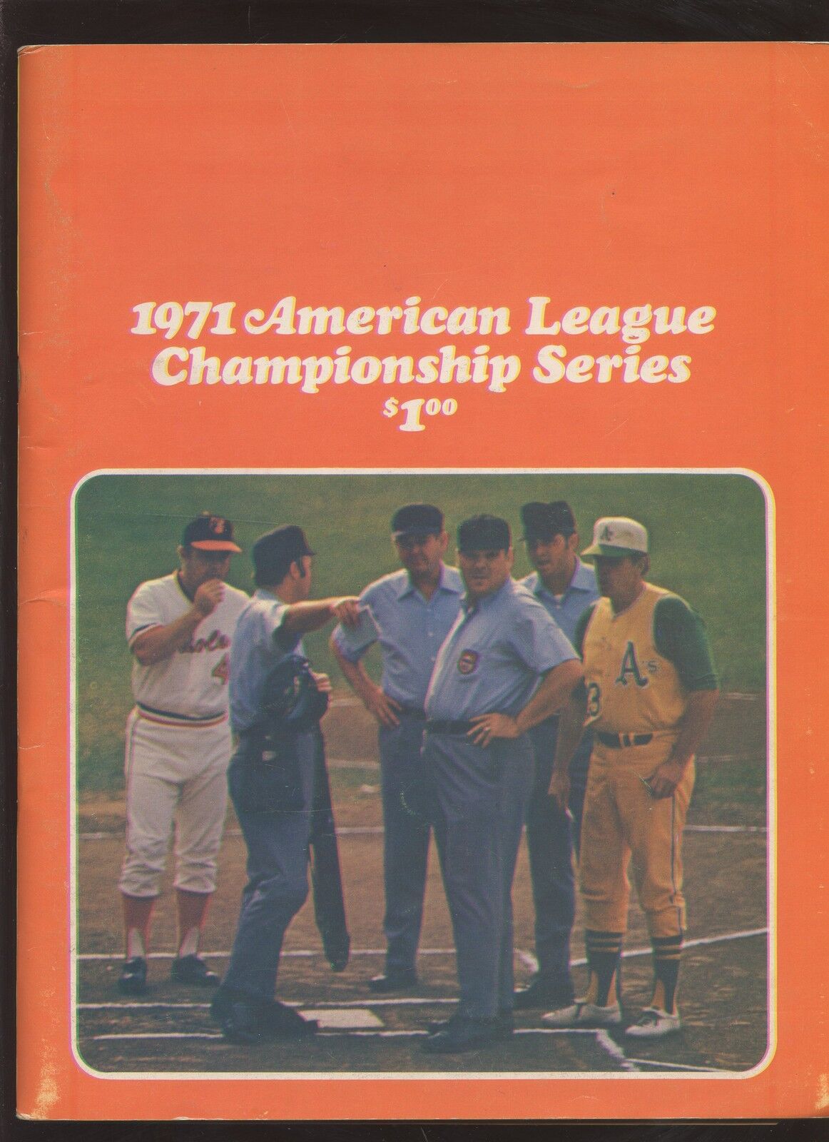 1971 ALCS Program Oakland A's at Baltimore Orioles EX