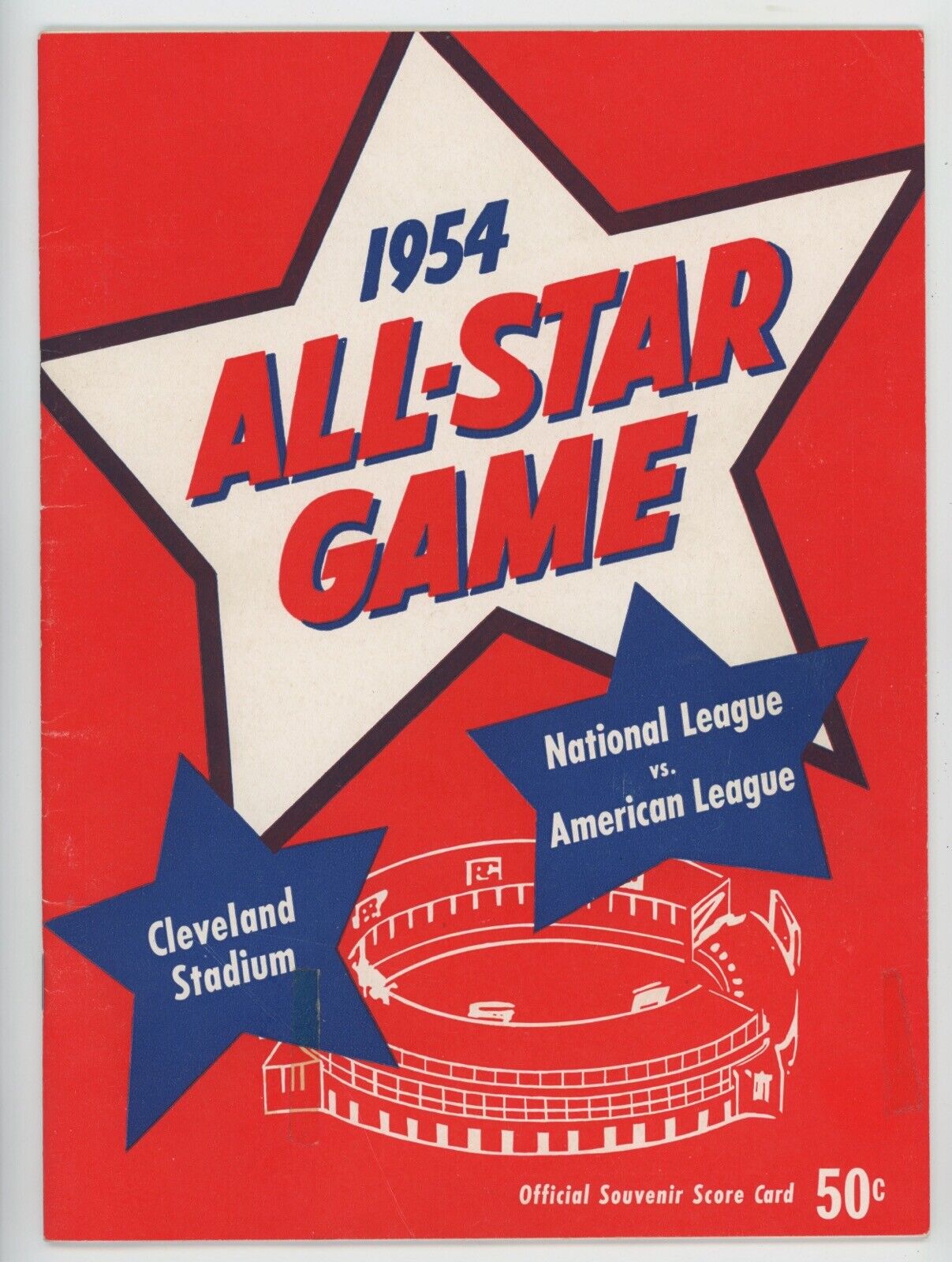 1954 MLB All Star Program at Cleveland Stadium • Unscored 