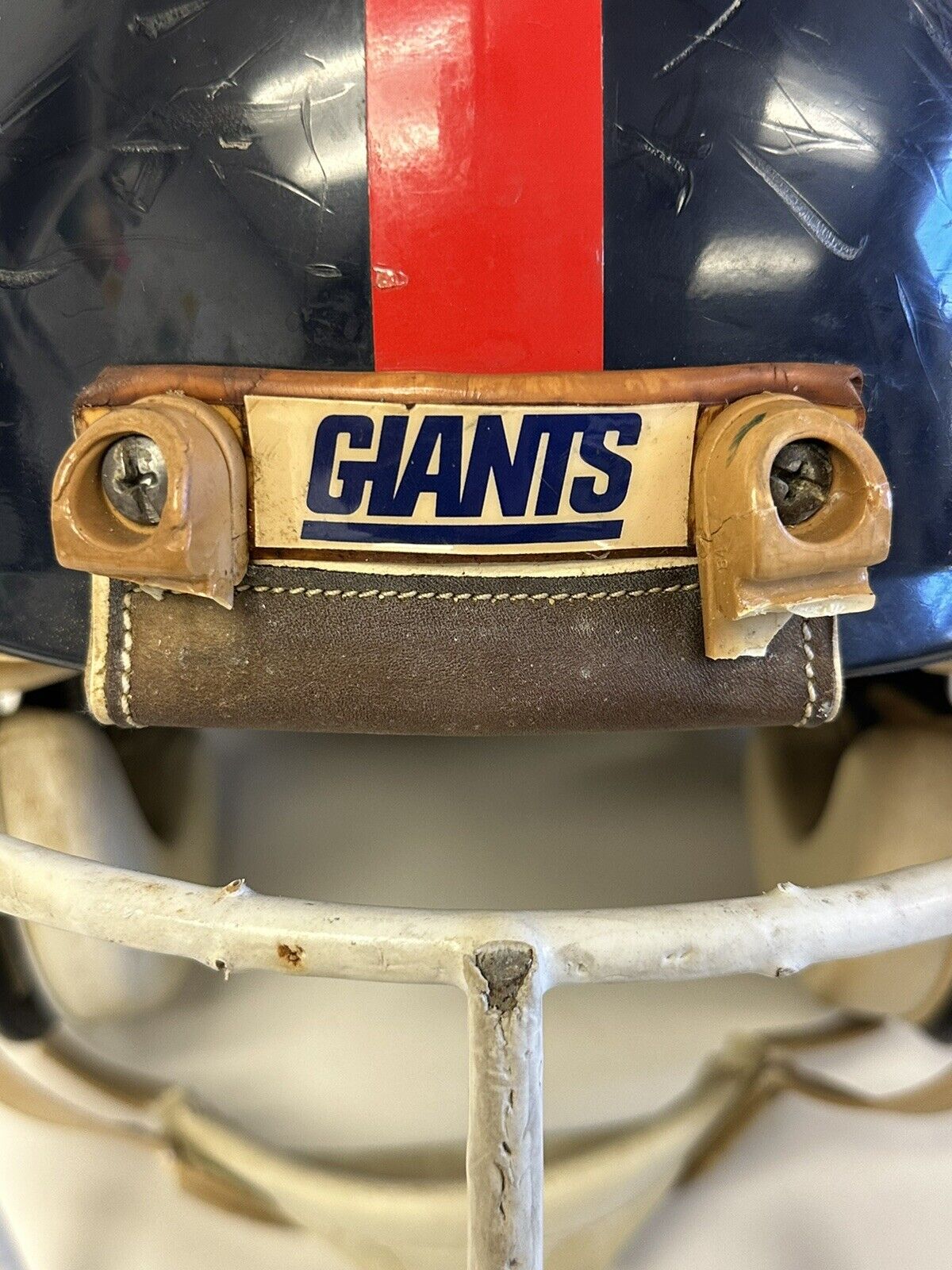 c 1986 Brad Benson New York Giants Game Used Super Bowl XXI Football Helmet #60