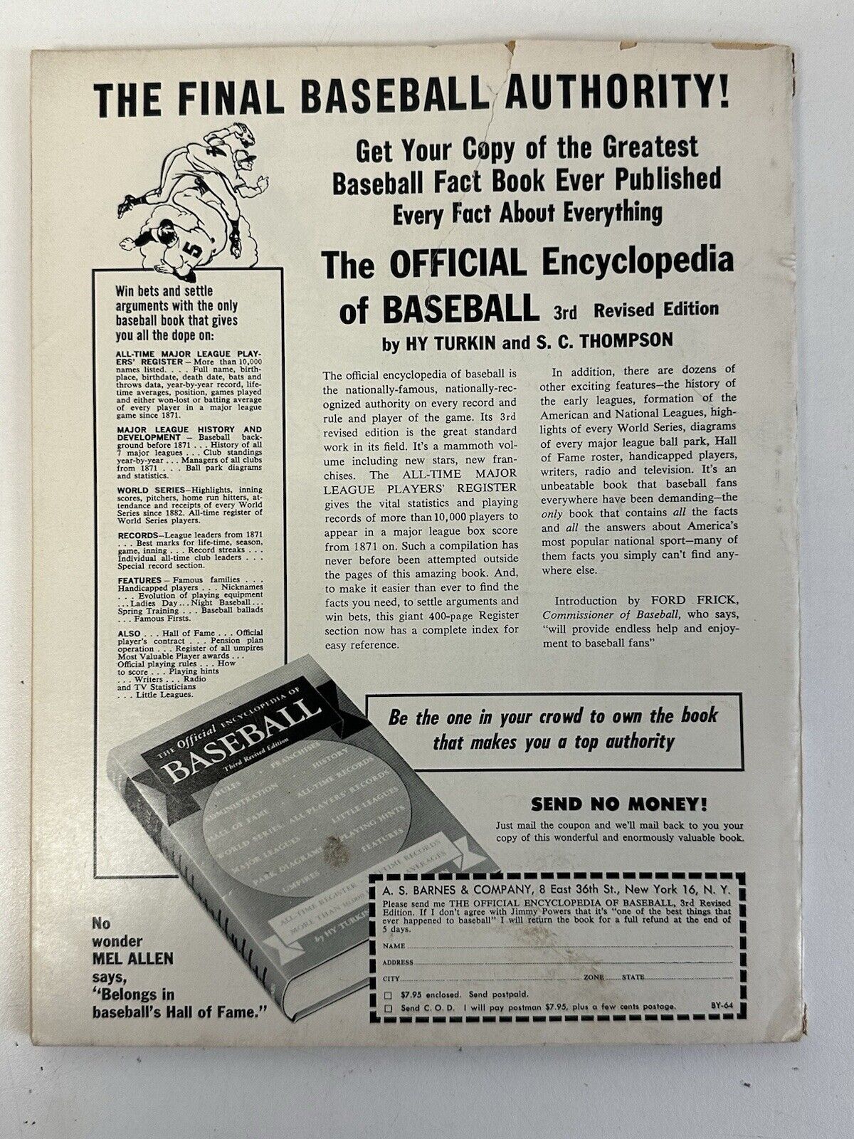 1964 Street & Smith Baseball Yearbook - Regional Cover - Warren Spahn Braves