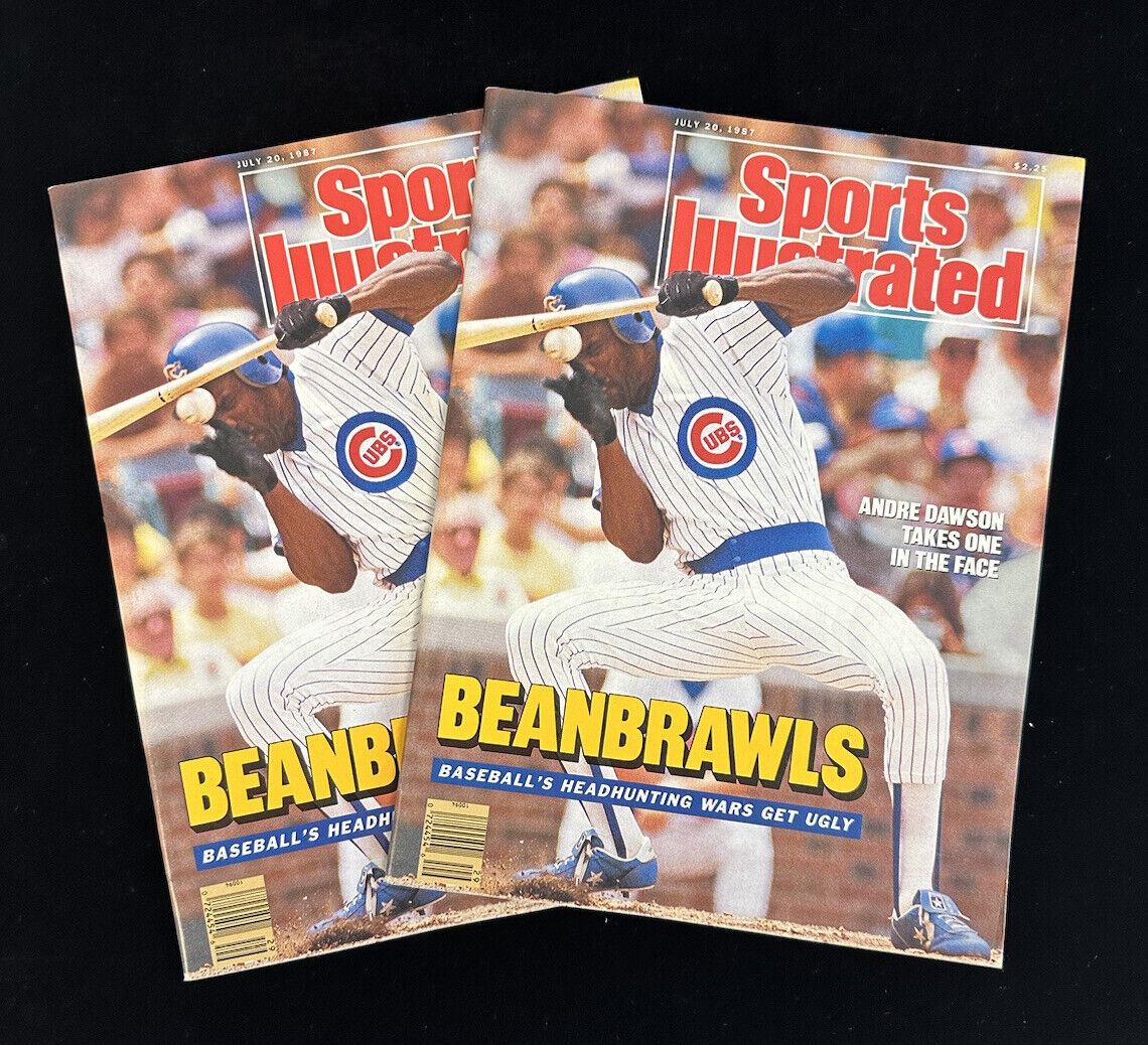 Lot of (2) 1987 Sports Illustrated Magazines Andre Dawson Cubs NO MAILING LABELS