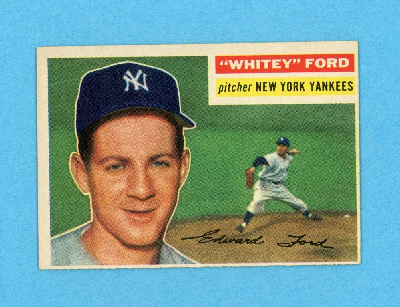 1956 Topps #240 Whitey Ford New York Yankees Baseball Card Ex/Mt o/c