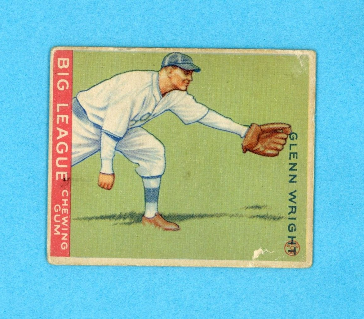 1933 Goudey #143 Glenn Wright Brooklyn Dodgers Baseball Card Low Grade pm bk