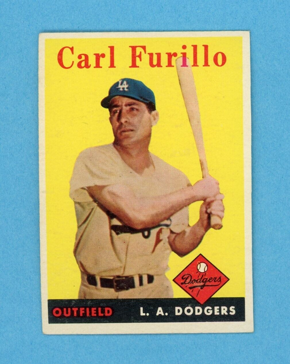 1958 Topps #417 Carl Furillo Los Angeles Dodgers Baseball Card EX - EX+