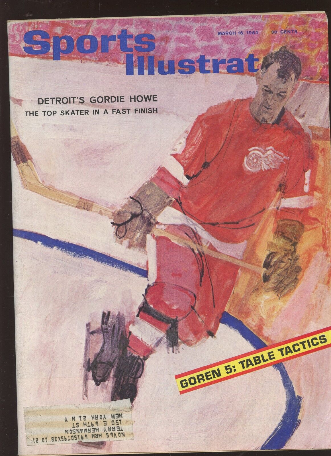 March 16 1964 Sports Illustrated Complete Magazine Gordie Howe Front Cover EX+