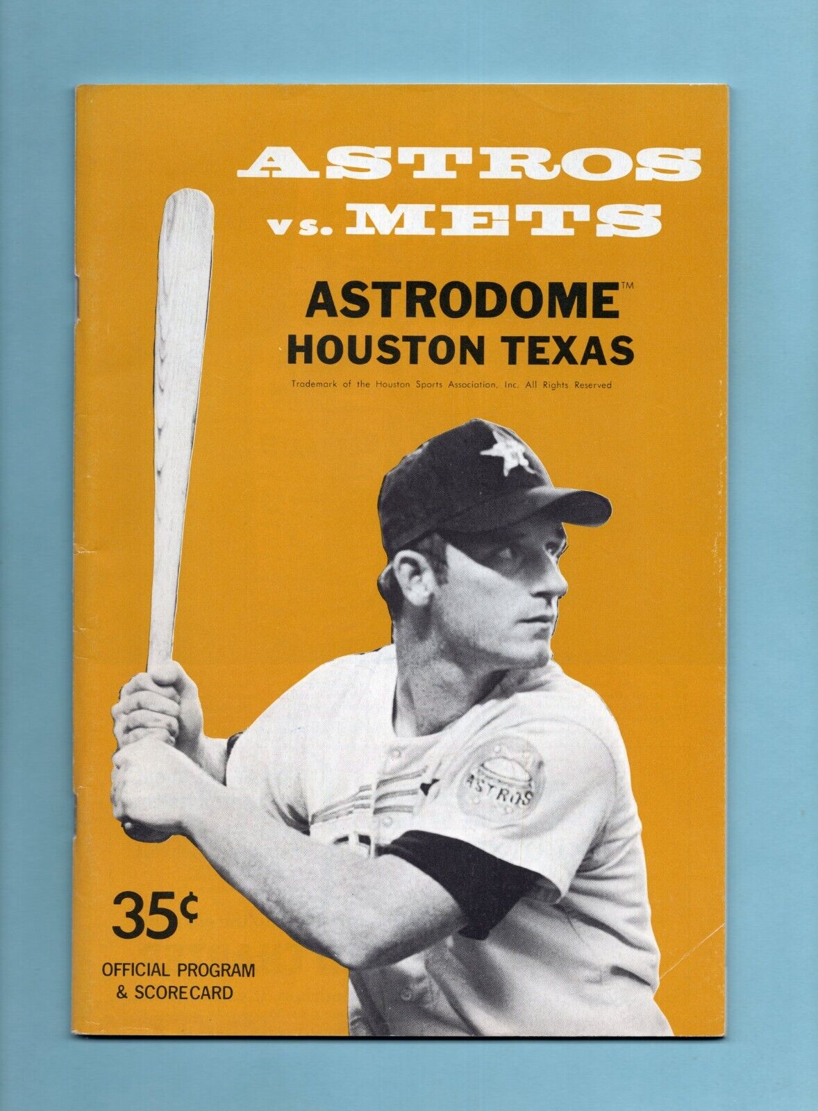 1970 NY Mets vs Houston Astros at Astodome Program UnScored Doug Rader on Cover